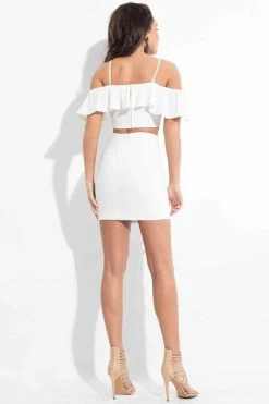 Cocktail Dresses Rachel Allan LBD - L1089 Two-Piece Ruffled Halter Cocktail Dress