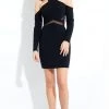 Rachel Allan LBD - L1101 Long Sleeved Halter Sheath Dress 1 Rachel Allan LBD - L1101 Long Sleeved Halter Sheath Dress