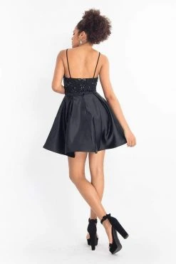 Rachel Allan LBD - L1207 Beaded Sweetheart Romper With Satin Overskirt Cocktail Dresses