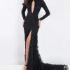 Rachel Allan Prima Donna - 5017 Long Sleeve Beaded Keyhole Prom Gown 1 Rachel Allan Prima Donna - 5017 Long Sleeve Beaded Keyhole Prom Gown