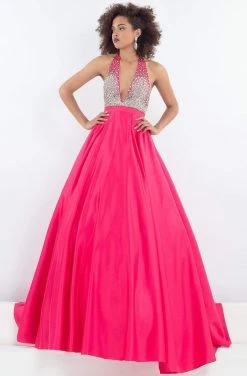 Rachel Allan Prima Donna - 5042 Beaded Plunging Halter Ballgown