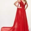 Formal Gowns Rachel Allan Prima Donna - 5043 Plunging Sequined Chiffon Gown
