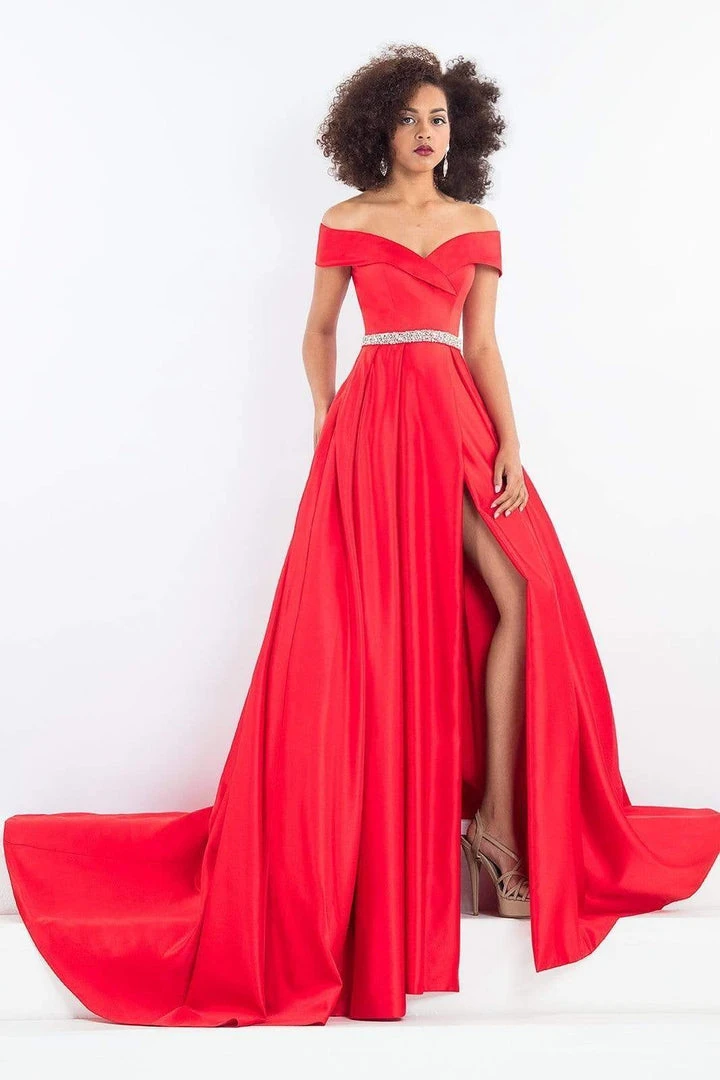 Formal Gowns Rachel Allan Prima Donna - 5047 Off-Shoulder Ballgown With Slit 4 Formal Gowns Rachel Allan Prima Donna - 5047 Off-Shoulder Ballgown With Slit