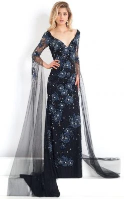 Rachel Allan Prima Donna - 5976 Sheer Tulle And Floral Applique Gown