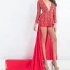 Formal Gowns Rachel Allan Prima Donna - 5992 Lace Romper With Sheer Overskirt