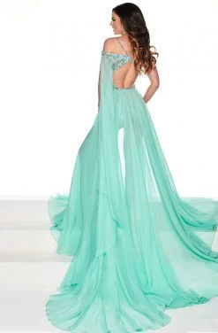 Rachel Allan Primadonna - 5075 Embellished Asymmetric Chiffon Dress Formal Gowns 9 Rachel Allan Primadonna - 5075 Embellished Asymmetric Chiffon Dress Formal Gowns