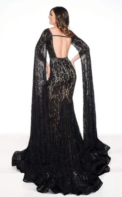 Formal Gowns Rachel Allan Primadonna - 5081 Lace Deep V-neck Mermaid Dress