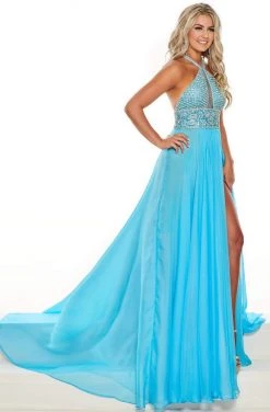 Rachel Allan Primadonna - 5096 Halter Embellished Bodice A-Line Dress