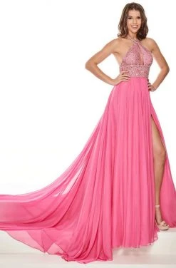 Rachel Allan Primadonna - 5096 Halter Embellished Bodice A-Line Dress