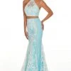 Rachel Allan Prom - 7003 Two Piece High Halter Trumpet Dress Formal Gowns