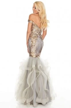 Rachel Allan Prom - 7004 Off Shoulder Sequined Mermaid Gown 13 Rachel Allan Prom - 7004 Off Shoulder Sequined Mermaid Gown