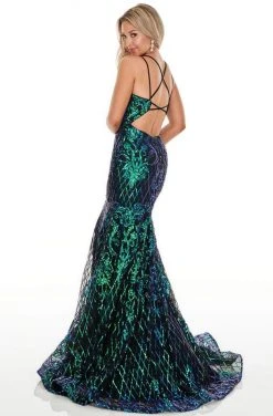Rachel Allan Prom - 7010 Sequined V-Neck Mermaid Gown
