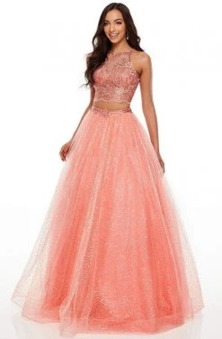 Rachel Allan Prom - 7025 Two-Piece Sequin-Ornate Tulle Gown