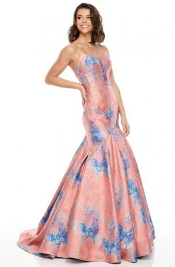 Rachel Allan Prom - 7032 Strapless Metallic Jacquard Trumpet Gown Formal Gowns 12 Rachel Allan Prom - 7032 Strapless Metallic Jacquard Trumpet Gown Formal Gowns