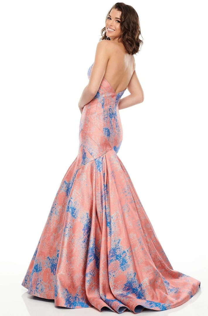 Rachel Allan Prom - 7032 Strapless Metallic Jacquard Trumpet Gown Formal Gowns 8 Rachel Allan Prom - 7032 Strapless Metallic Jacquard Trumpet Gown Formal Gowns