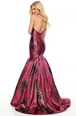 Rachel Allan Prom - 7032 Strapless Metallic Jacquard Trumpet Gown Formal Gowns 11 Rachel Allan Prom - 7032 Strapless Metallic Jacquard Trumpet Gown Formal Gowns