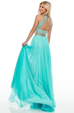 Formal Gowns Rachel Allan Prom - 7034 Two Piece Embellished A-Line Gown