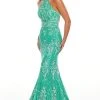 Rachel Allan Prom - 7043 Halter Sequined Sheath Dress