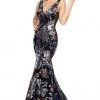 Rachel Allan Prom - 7045 Embellished Deep V-Neck Trumpet Dress
