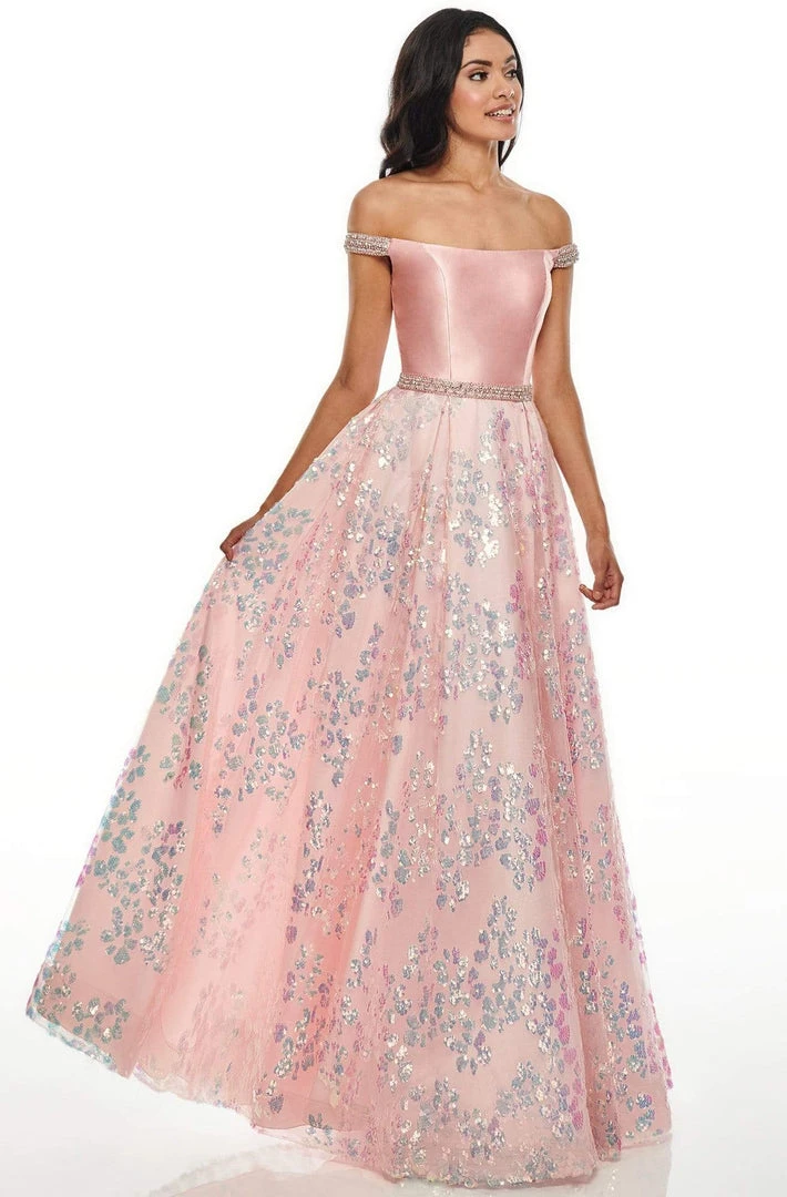 Rachel Allan Prom - 7046 Off Shoulder Bodice Sequined A-Line Gown Formal Gowns 6 Rachel Allan Prom - 7046 Off Shoulder Bodice Sequined A-Line Gown Formal Gowns