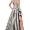 Rachel Allan Prom - 7051 Appliqued Plunging V-Neck A-Line Dress 1 Rachel Allan Prom - 7051 Appliqued Plunging V-Neck A-Line Dress