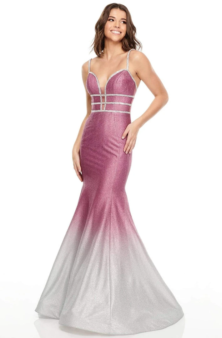 Rachel Allan Prom - 7092 Plunging Ombre Shimmer Mermaid Gown Formal Gowns 5 Rachel Allan Prom - 7092 Plunging Ombre Shimmer Mermaid Gown Formal Gowns