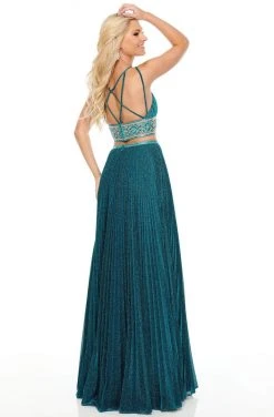 Rachel Allan Prom - 7099 Two Piece Shimmer Beaded A-Line Dress Formal Gowns