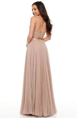 Rachel Allan Prom - 7099 Two Piece Shimmer Beaded A-Line Dress Formal Gowns