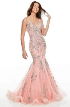 Rachel Allan Prom - 7103 Beaded V-Neck Mermaid Dress