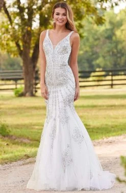 Rachel Allan Prom - 7103 Beaded V-Neck Mermaid Dress