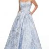 Formal Gowns Rachel Allan Prom - 7104 Semi-Scoop Metallic Ballgown