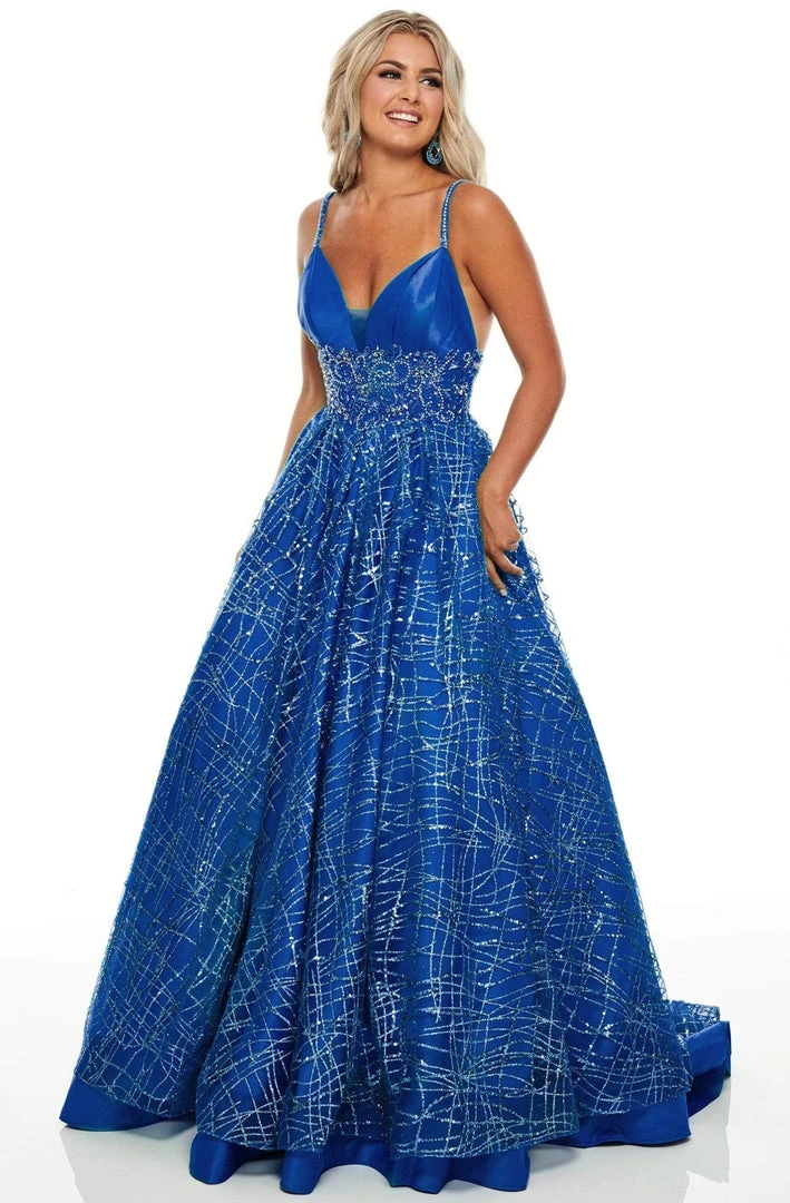 Rachel Allan Prom - 7111 Glitter Tulle Deep V-Neck Ballgown Formal Gowns 5 Rachel Allan Prom - 7111 Glitter Tulle Deep V-Neck Ballgown Formal Gowns