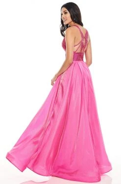 Rachel Allan Prom - 7116 Beaded Halter Organza A-Line Dress