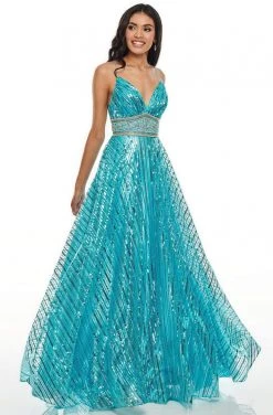 Rachel Allan Prom - 7133 Spaghetti Strap Bejeweled Midriff Tulle Gown 5 Rachel Allan Prom - 7133 Spaghetti Strap Bejeweled Midriff Tulle Gown