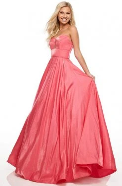 Formal Gowns Rachel Allan Prom - 7139 Strapless Sweetheart Cutout Bodice Long Gown 10 Formal Gowns Rachel Allan Prom - 7139 Strapless Sweetheart Cutout Bodice Long Gown