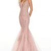 Rachel Allan Prom - 7150 Lace Deep V-Neck Mermaid Dress Formal Gowns