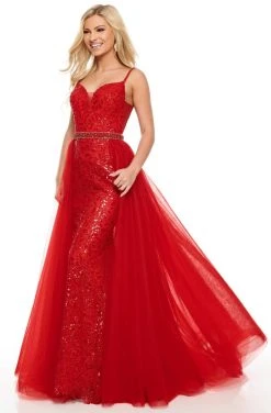 Formal Gowns Rachel Allan Prom - 7162 Sweetheart Sequin And Lace A-Line Dress