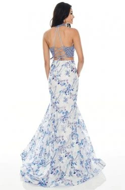 Rachel Allan Prom - 7170 Two-Piece Lace Bodice Trumpet Dress Formal Gowns