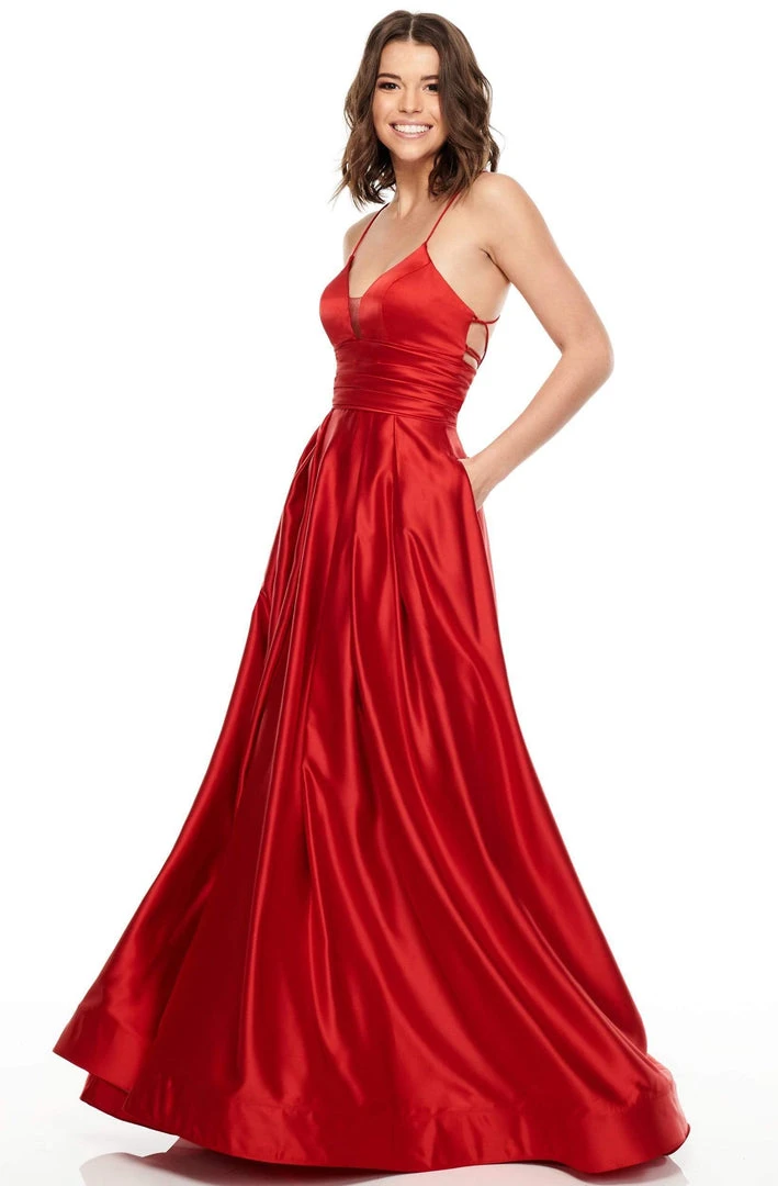 Rachel Allan Prom - 7178 V Neck Strappy Back Satin A-Line Prom Dress 5 Rachel Allan Prom - 7178 V Neck Strappy Back Satin A-Line Prom Dress
