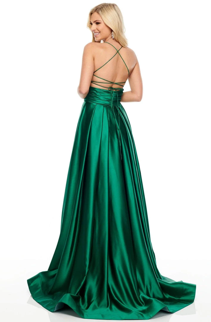 Rachel Allan Prom - 7178 V Neck Strappy Back Satin A-Line Prom Dress 4 Rachel Allan Prom - 7178 V Neck Strappy Back Satin A-Line Prom Dress
