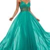 Formal Gowns Rachel Allan Prom - 7182 Beaded Midriff Metallic Chiffon Gown