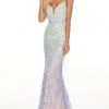 Formal Gowns Rachel Allan Prom - 7198 Embroidered Deep V-Neck Trumpet Dress 1 Formal Gowns Rachel Allan Prom - 7198 Embroidered Deep V-Neck Trumpet Dress