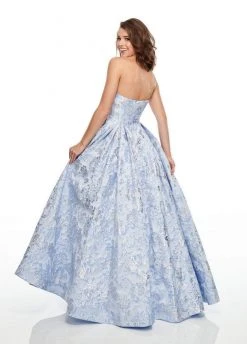 Rachel Allan Prom - Strapless Metallic Ballgown 7104 - 1 Pc Periwinkle In Size 06 Available Formal Gowns