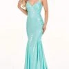 Formal Gowns Rachel Allan - Sleeveless Ruche-Ornate Mermaid Gown 70061 - 1 Pc Aqua Blue In Size 10 Available 2 Formal Gowns Rachel Allan - Sleeveless Ruche-Ornate Mermaid Gown 70061 - 1 Pc Aqua Blue In Size 10 Available