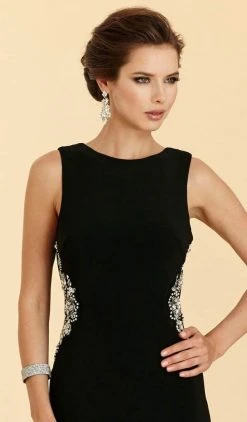 Rina Di Montella - Bejeweled Bateau Jersey Sheath Dress RD2029