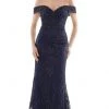 Rina Di Montella - Embellished Trumpet Formal Gown RD2713 - 1 Pc Navy In Size 8 Available Formal Gowns