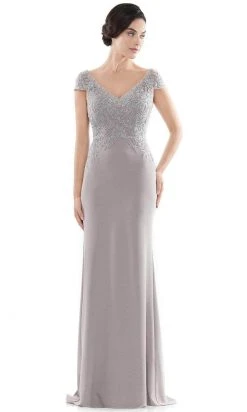 Rina Di Montella - Embroidered Faille Sheath Dress RD2718 - 1 Pc Light Mauve In Size 10 Available Formal Gowns