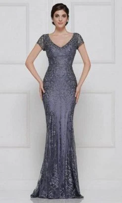 Rina Di Montella - Lace Applique Trumpet Evening Dress RD2657