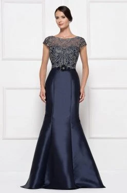 Rina Di MFormal Danceontella Rina Di Montella - Lace Ornate Mermaid Evening Dress RD2684 - 2 Pc Navy In Size 10 Available