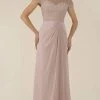 Rina Di Montella - RD2430 Pearl Beaded Illusion Bateau Chiffon Gown Formal Gowns